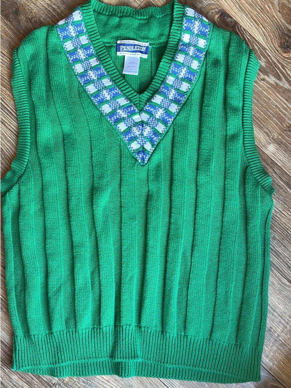 Pendleton Women’s Green Knit V-Neck Sweater Vest
